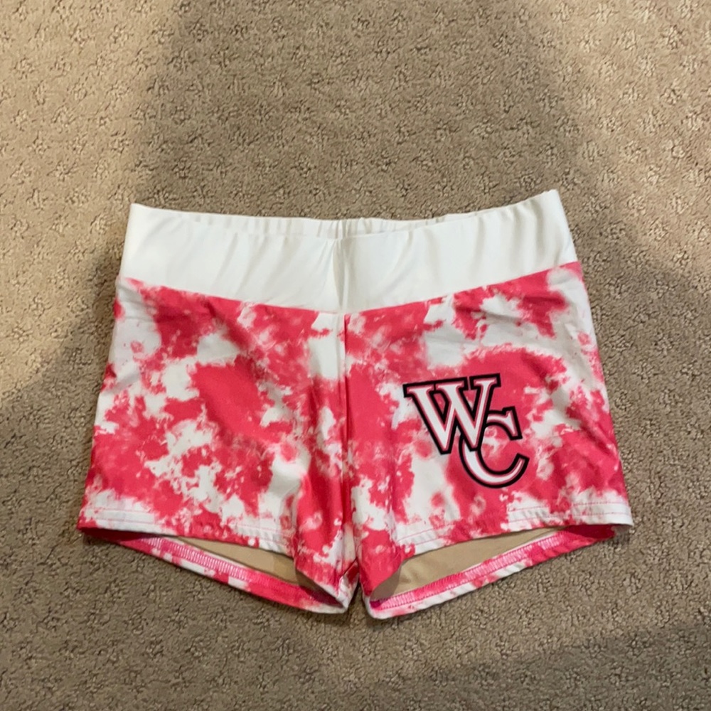 shooting stars pink and white tie dye shorts
